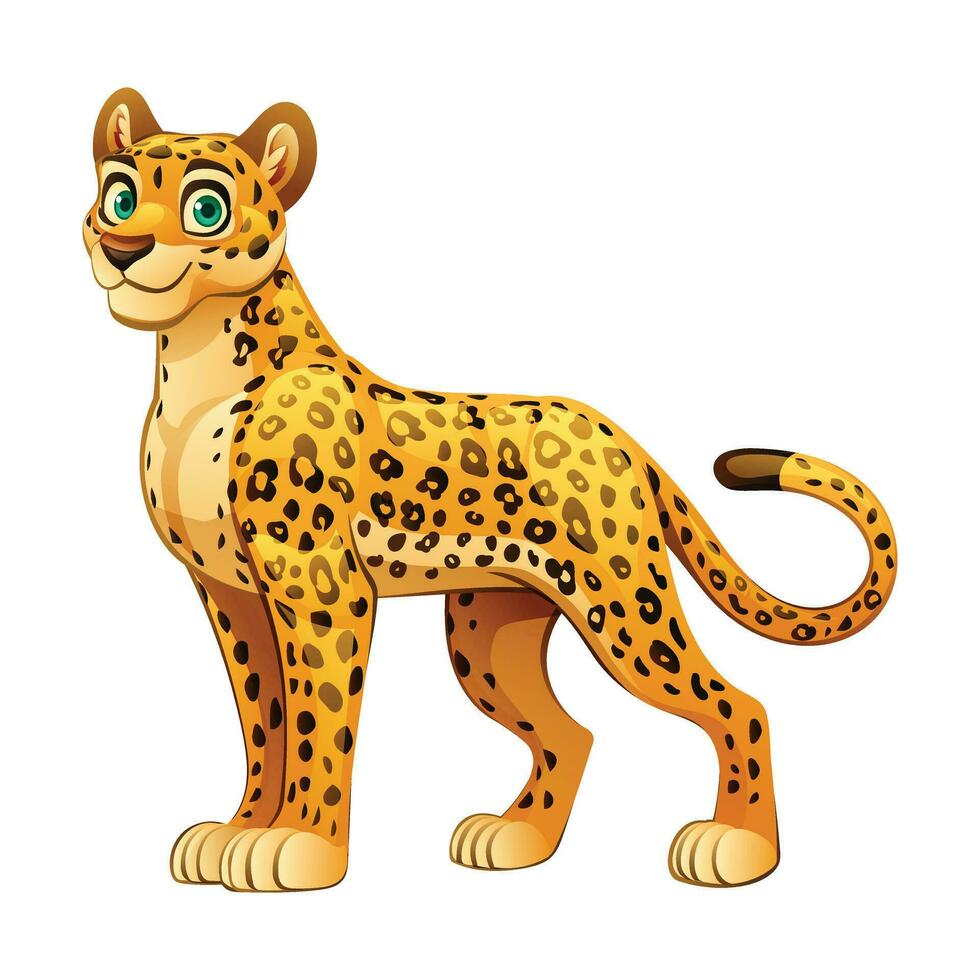 leopardo dibujos animados ilustración aislado en blanco antecedentes vector