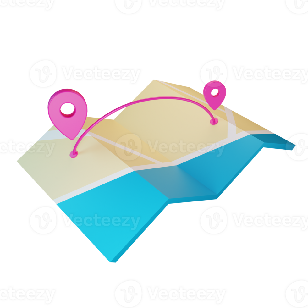 3d carta geografica Posizione png