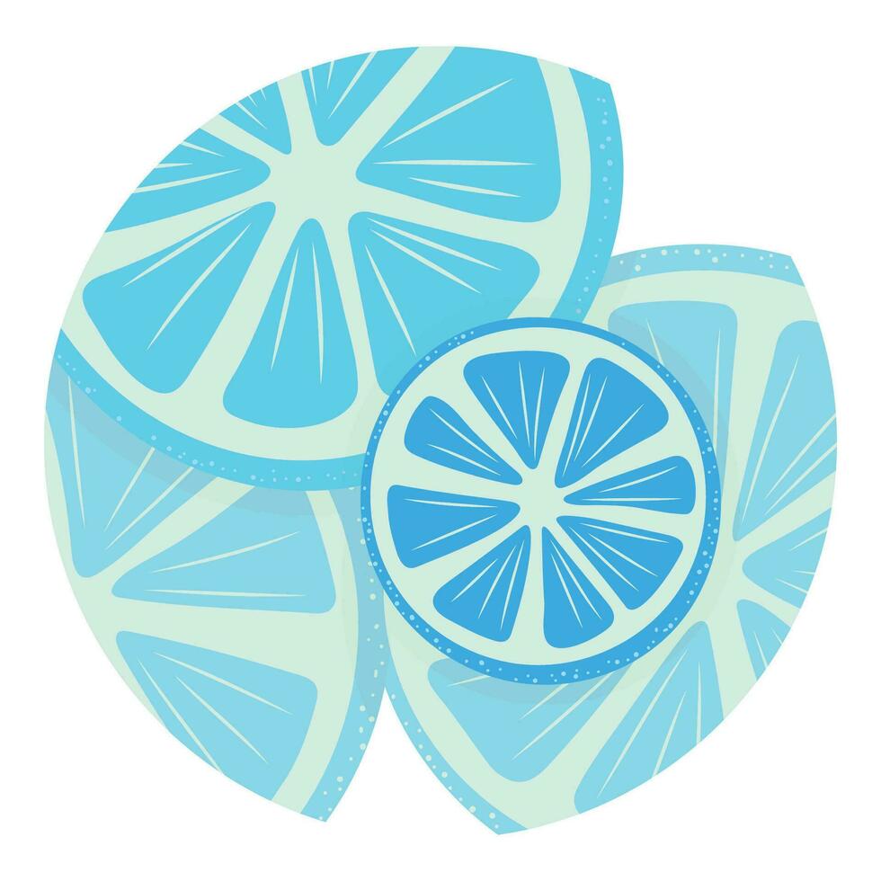 redondo azul limón plano icono para diseño vector