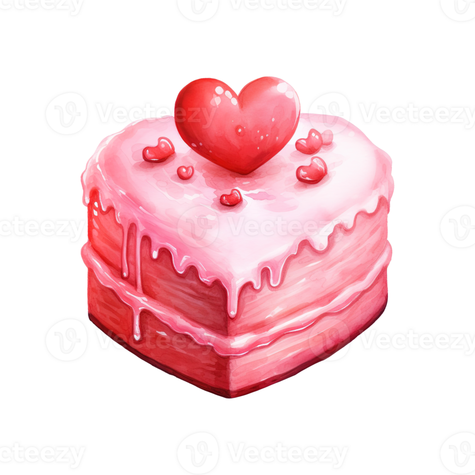 AI generated Piece of Cake with a Heart. AI Generated Image png