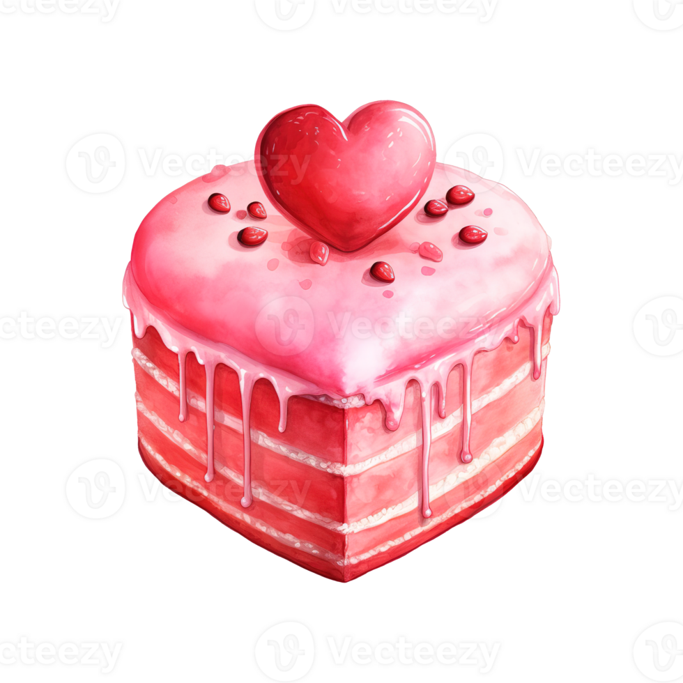 AI generated Piece of Cake with a Heart. AI Generated Image png