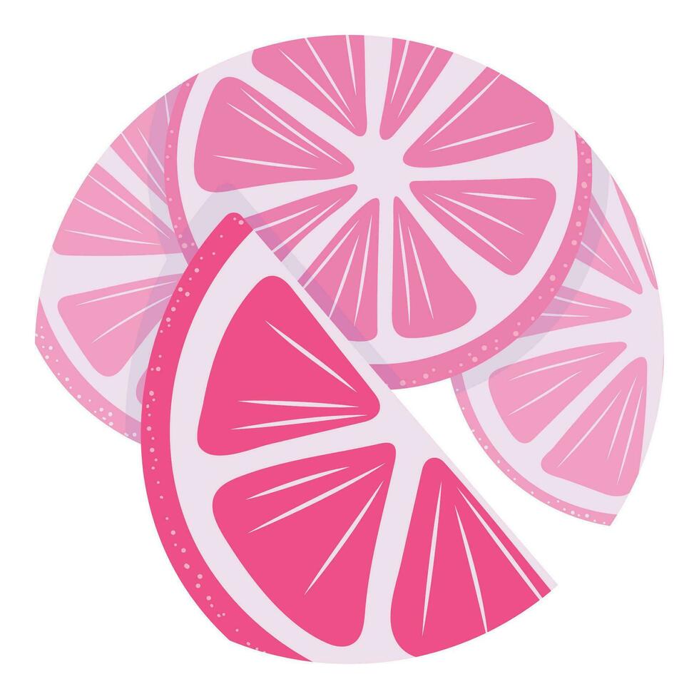 redondo rosado limón plano icono para diseño vector