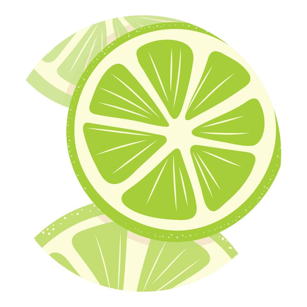 Round green lemon flat icon for design vector