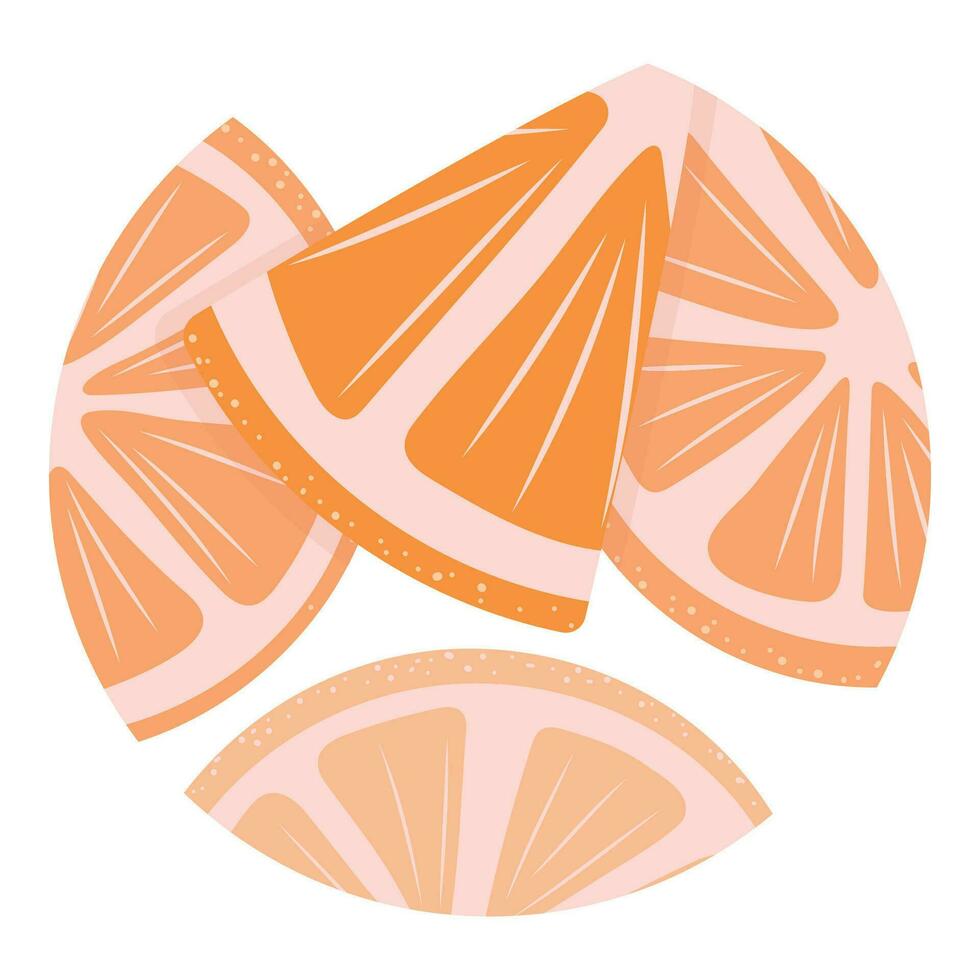 Round orange lemon flat icon for design vector