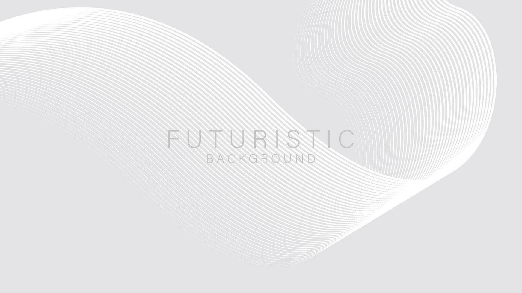 White Futuristic abstract background with minimalist line waves. Suitable for banners, wallpapers, presentations, posters. Vector illustration