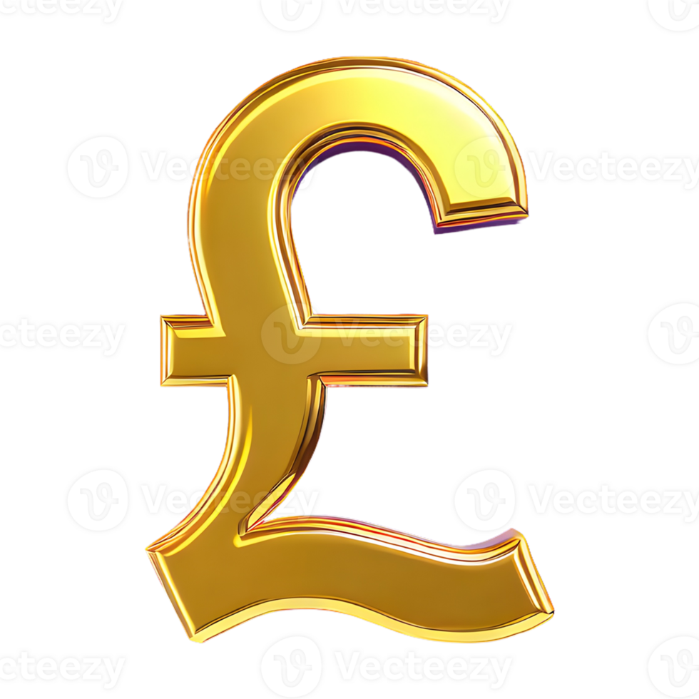 AI generated Pounds symbol 3d isolated on transparent background png