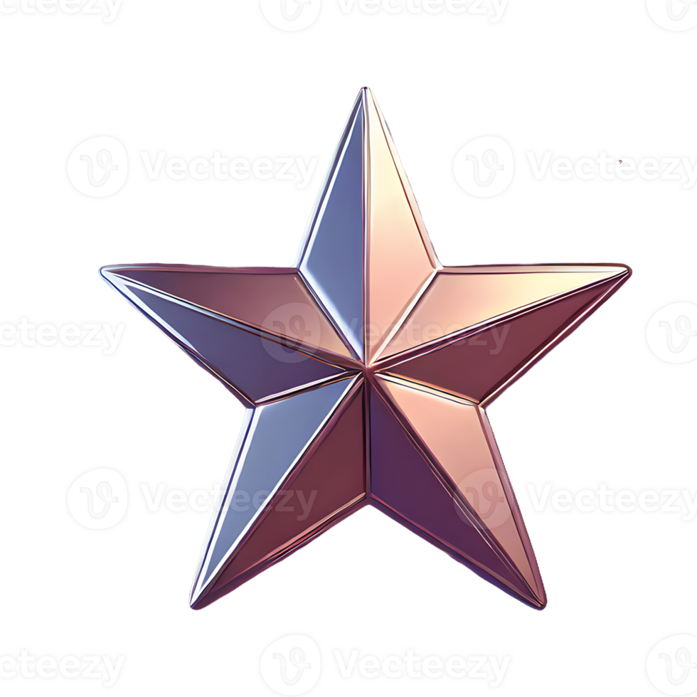 ai generiert Liebling Star Symbol Symbol 3d isoliert auf transparent Hintergrund png