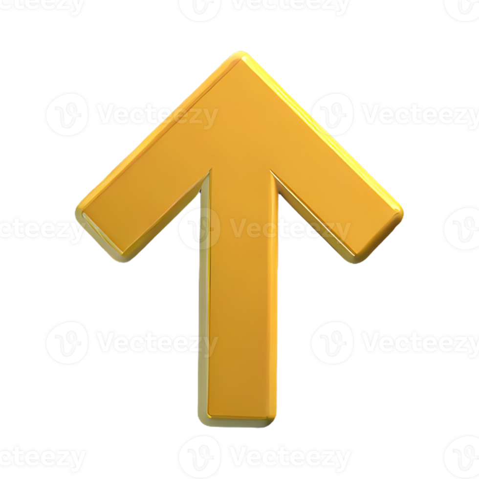 AI generated Arrow Up Icon symbol 3d isolated on transparent background png