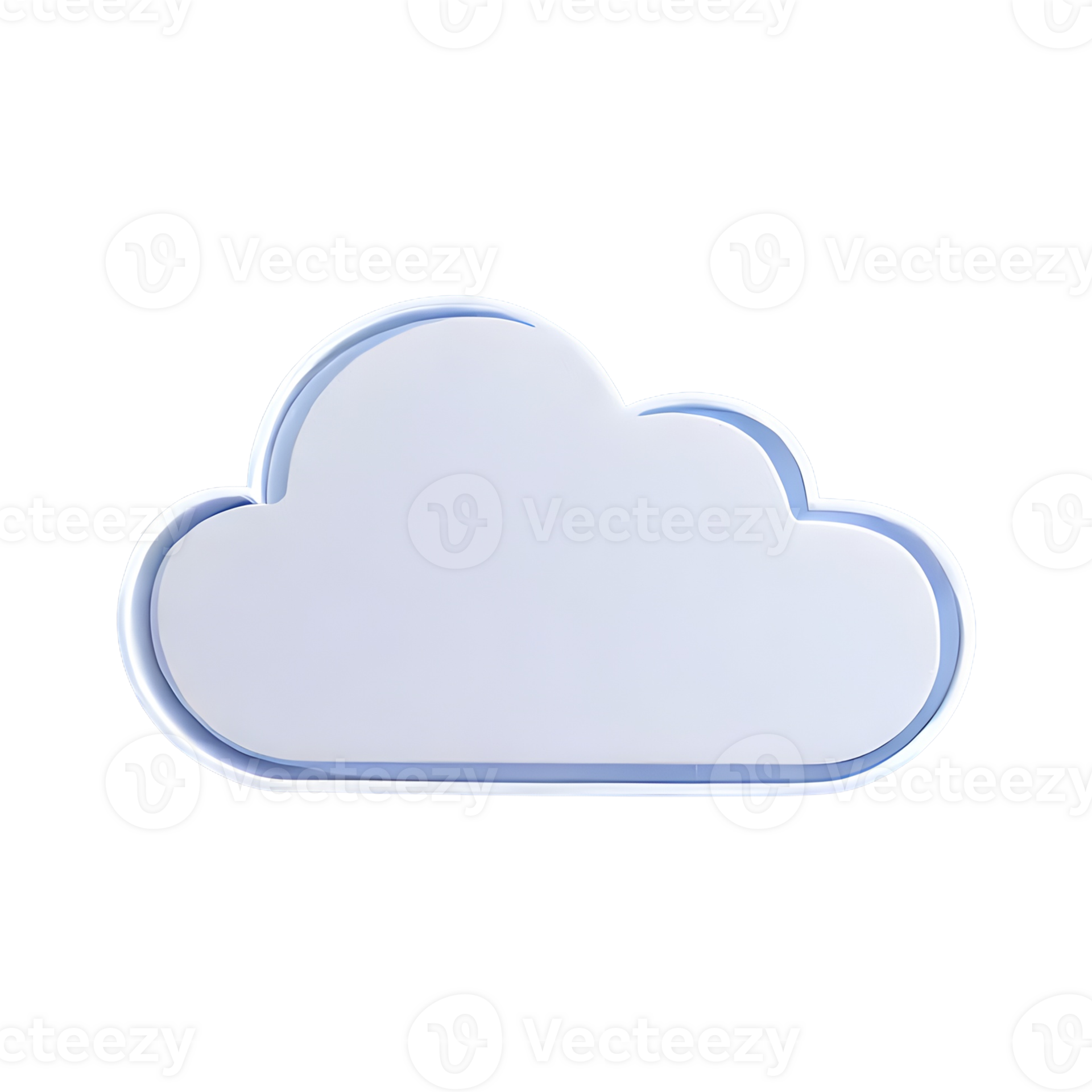 AI generated Cloud Icon symbol 3d isolated on transparent background