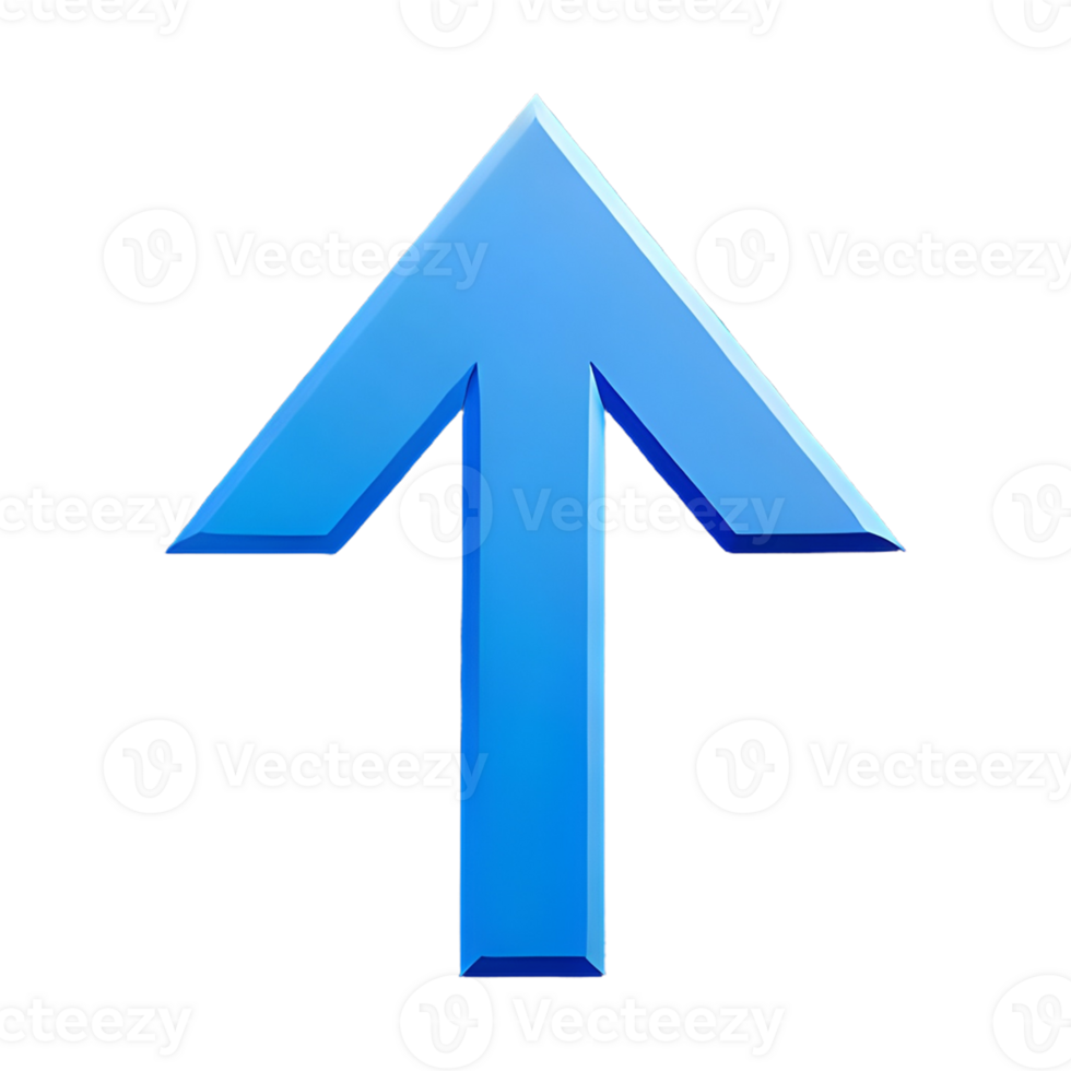 AI generated Arrow Up Icon symbol 3d isolated on transparent background png