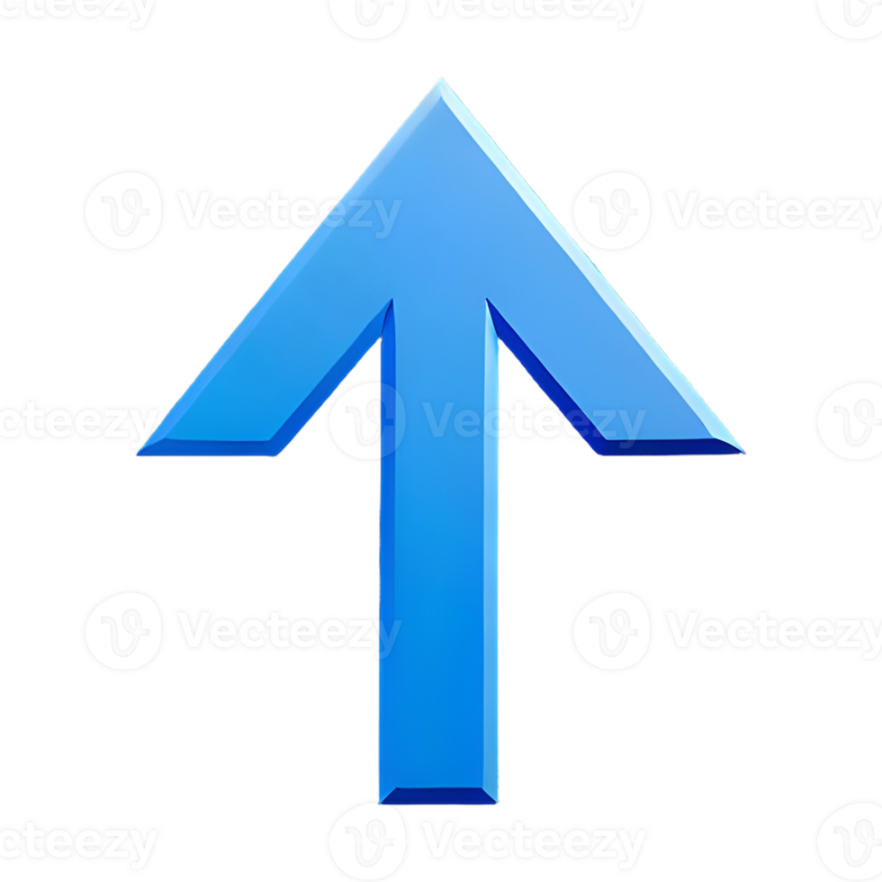 ai généré La Flèche en haut icône symbole 3d isolé sur transparent Contexte png