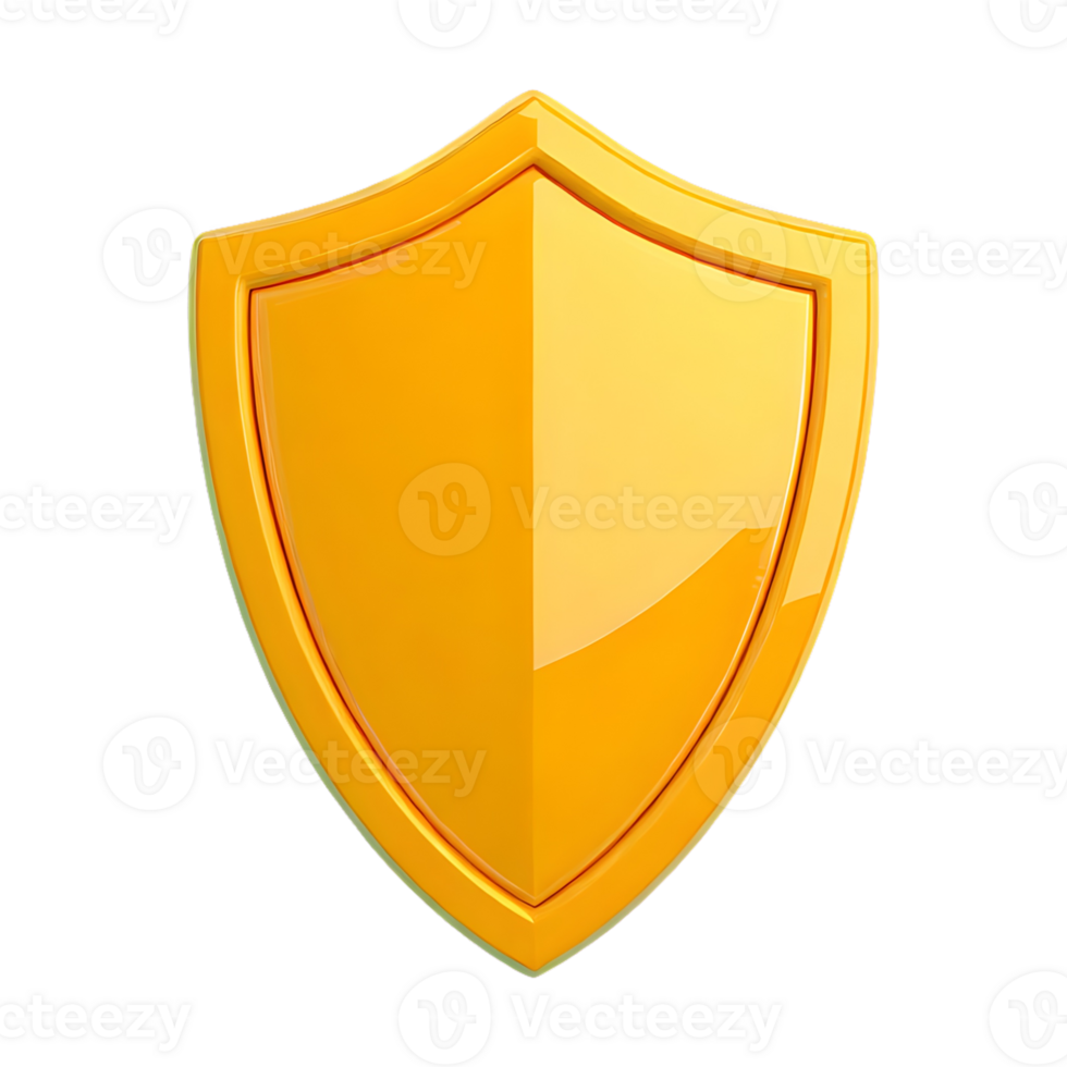 AI generated Shield Icon Symbol 3d isolated on transparent background png