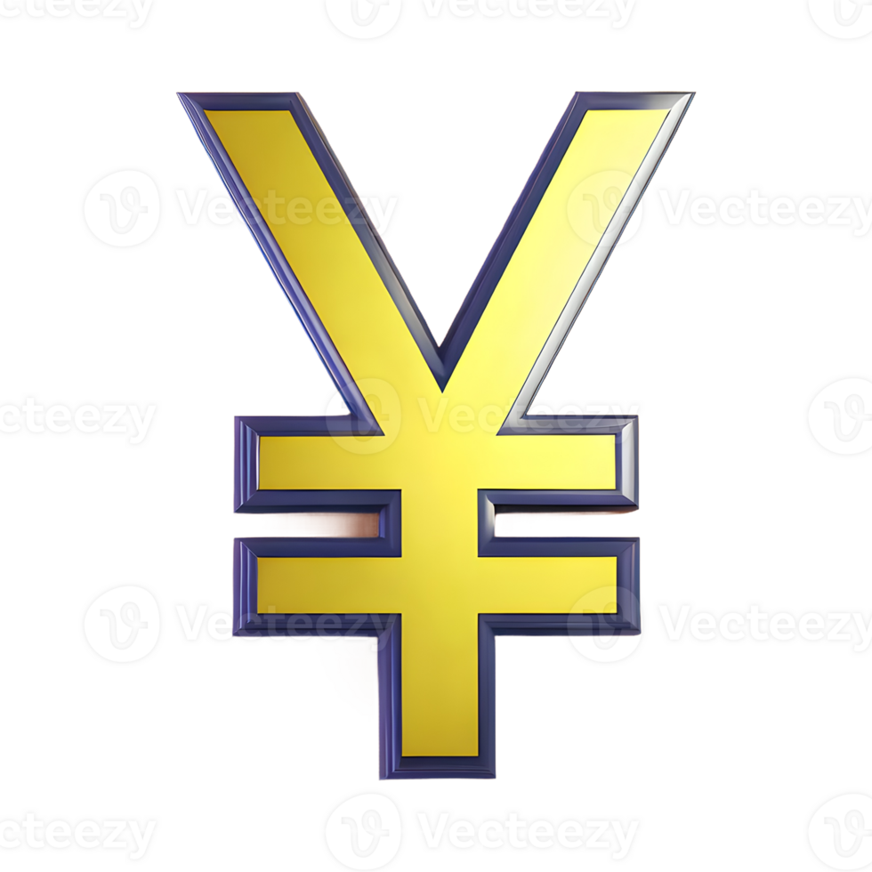 AI generated Yen Symbol 3d isolated on transparent background 37046465 PNG