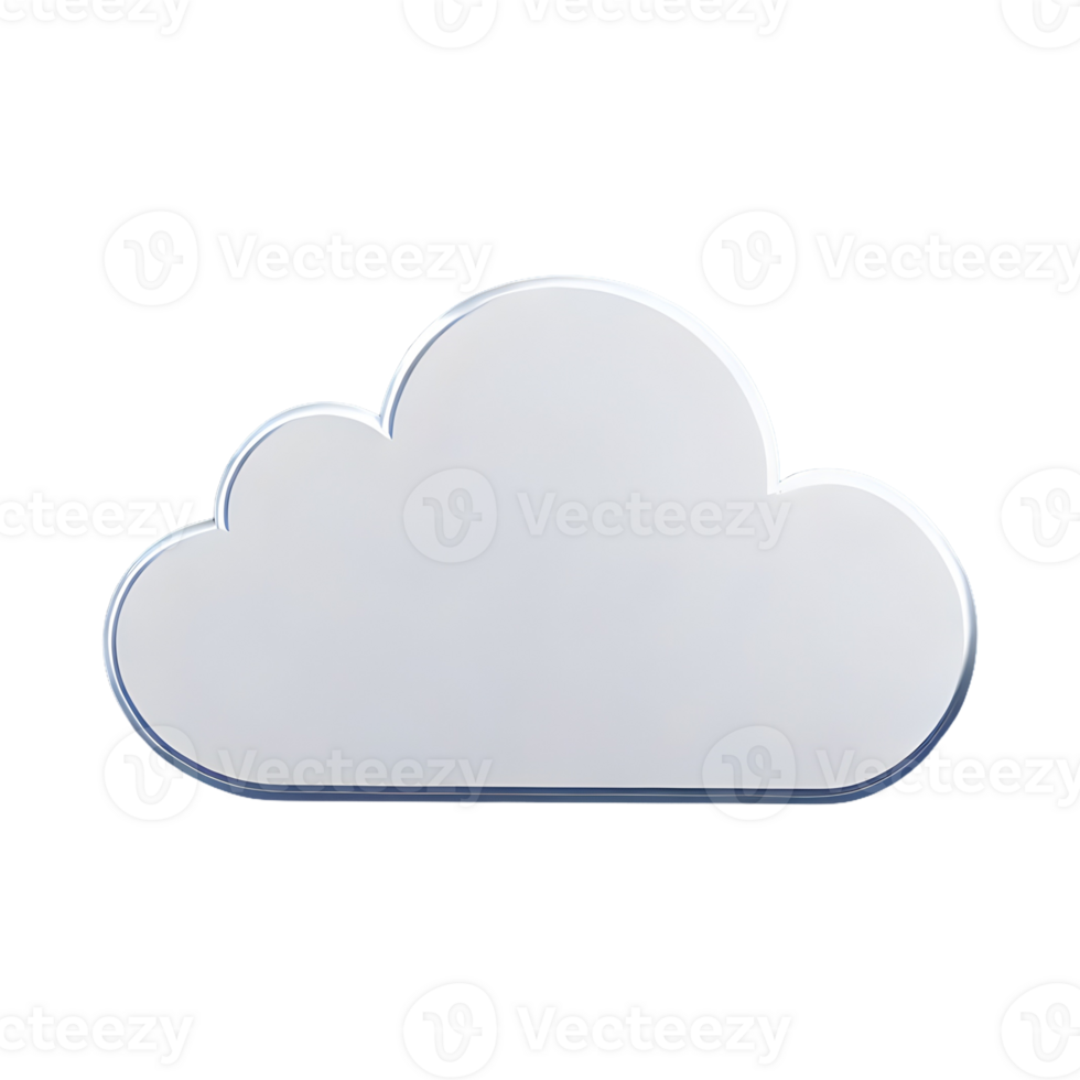 AI generated Cloud Icon symbol 3d isolated on transparent background png