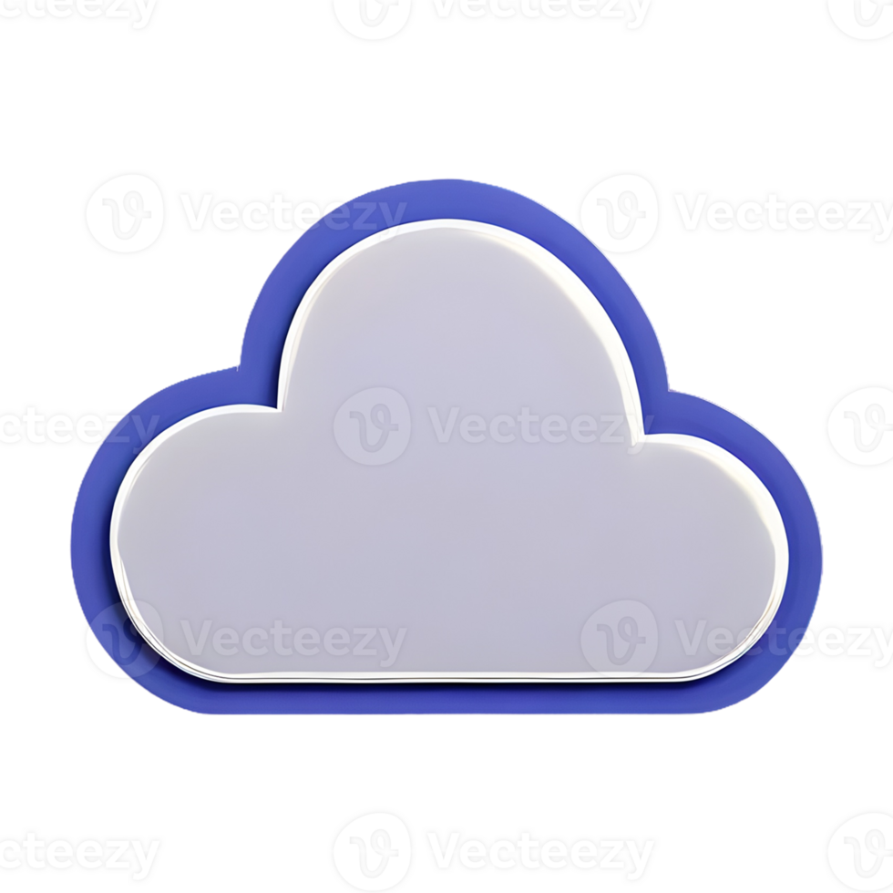 AI generated Cloud Icon symbol 3d isolated on transparent background png