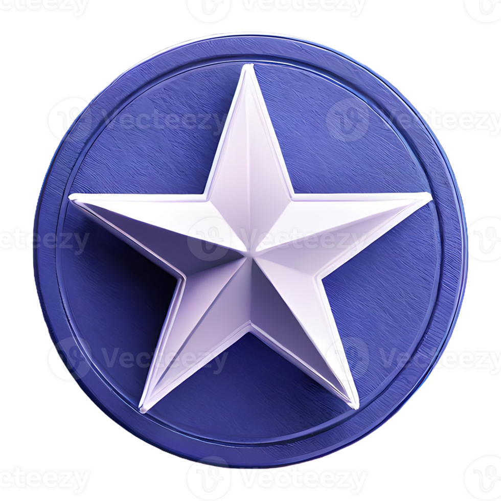 AI generated Favorite Star Icon symbol 3d isolated on transparent background png
