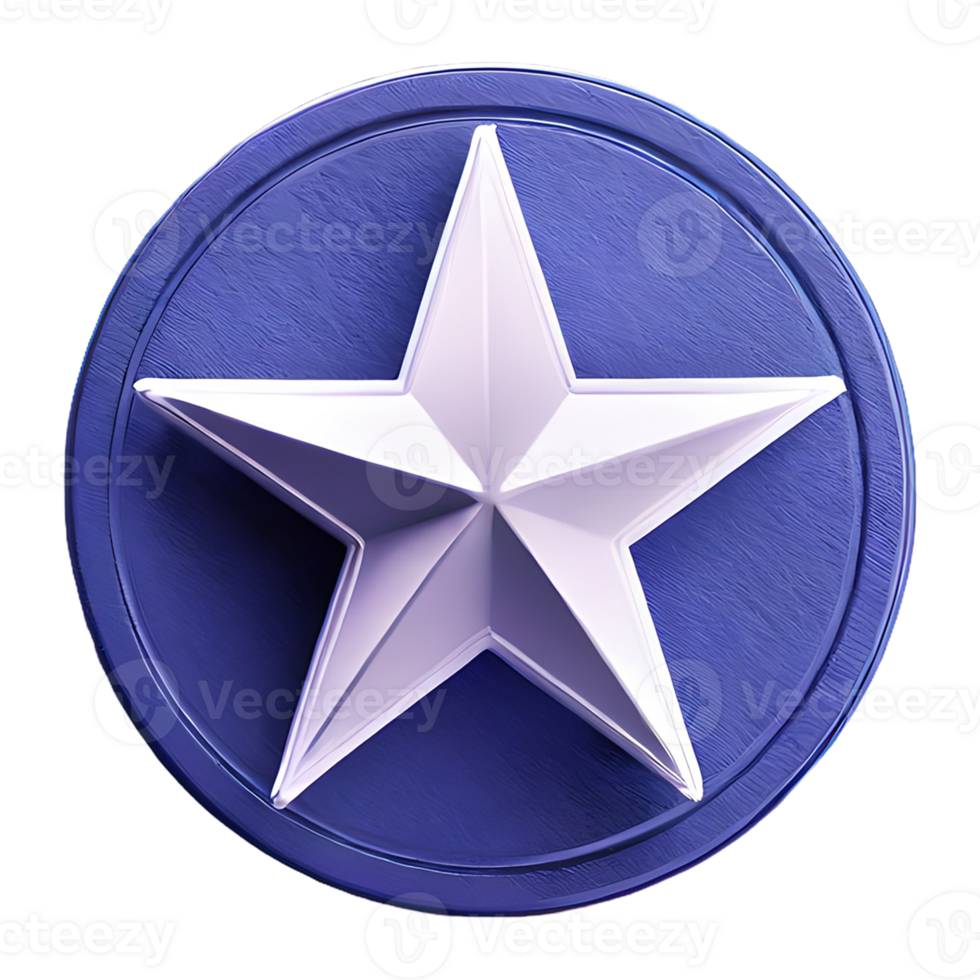 ai generiert Liebling Star Symbol Symbol 3d isoliert auf transparent Hintergrund png