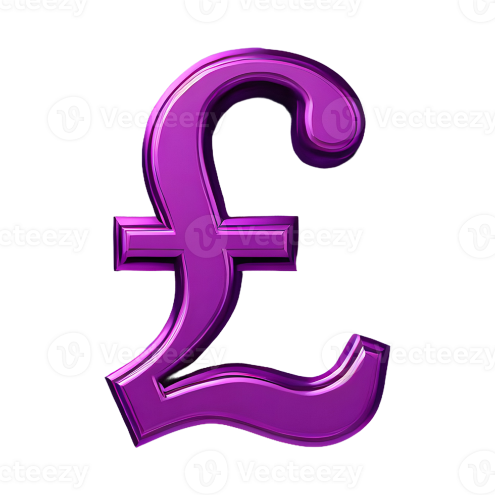 AI generated Pounds symbol 3d isolated on transparent background png