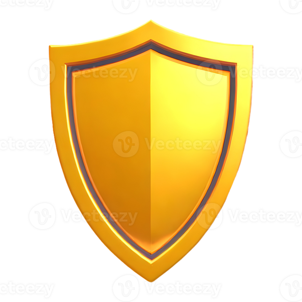 AI generated Shield Icon Symbol 3d isolated on transparent background png