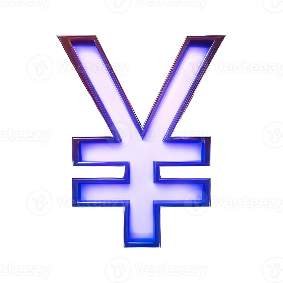 AI generated Yen Symbol 3d isolated on transparent background png