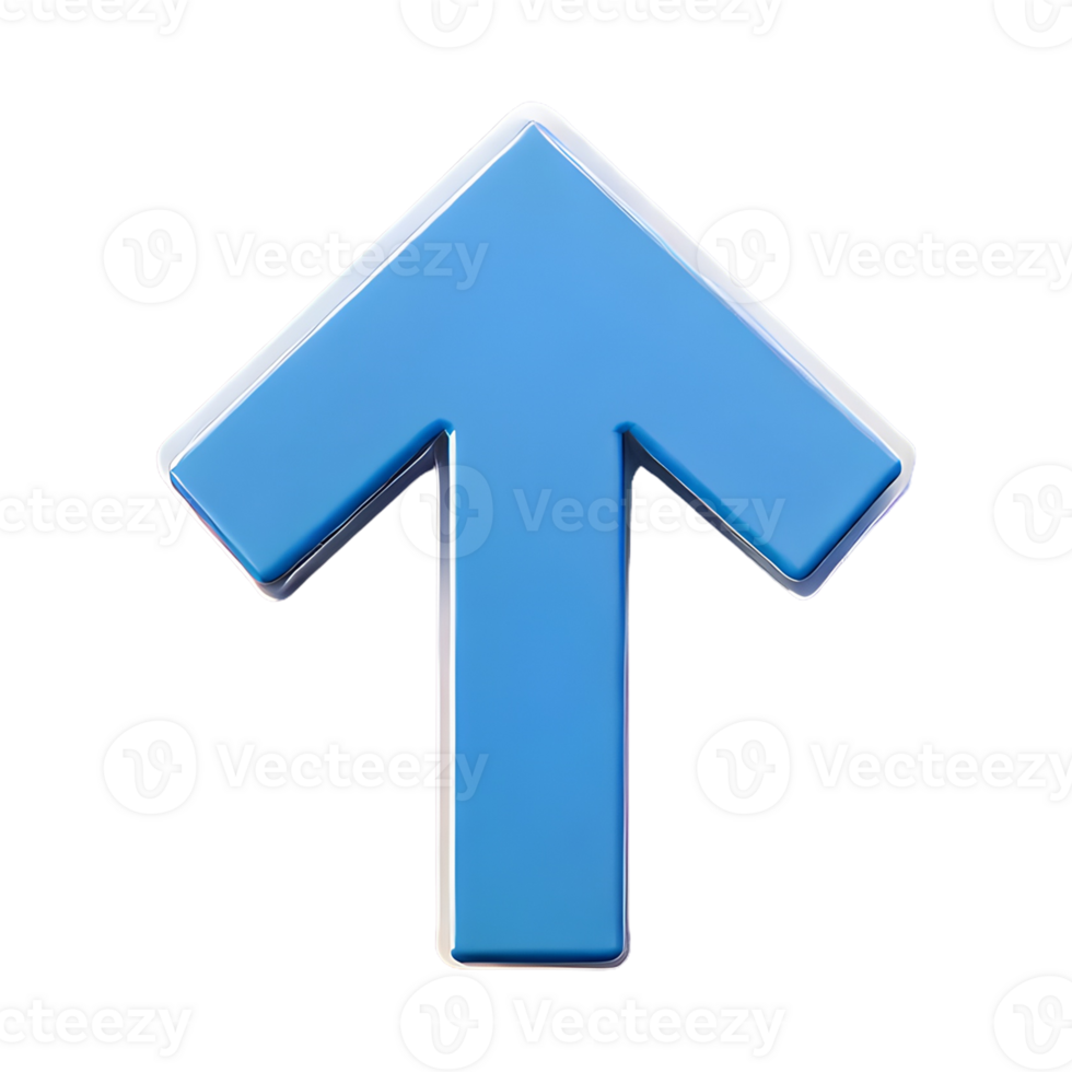 AI generated Arrow Up Icon symbol 3d isolated on transparent background png