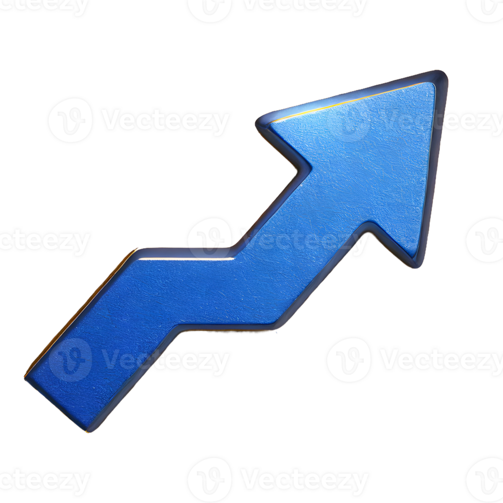 AI generated Rising Arrow icon Symbol 3d isolated on transparent background png