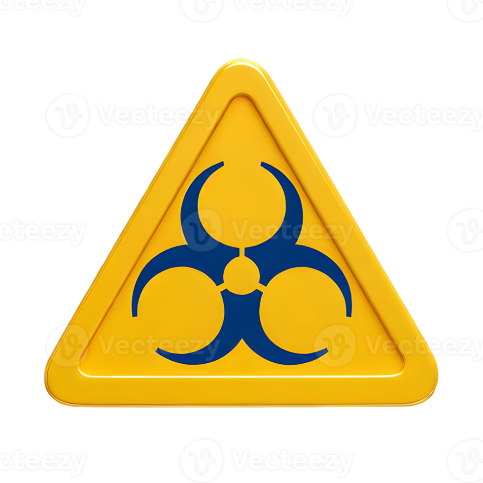 ai gegenereerd biologisch driehoek risico icoon symbool 3d geïsoleerd Aan transparant achtergrond png