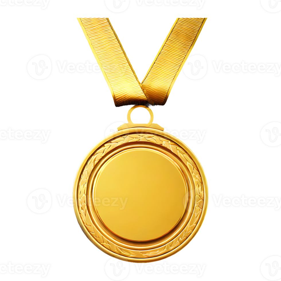 AI generated Medal icon Symbol 3d isolated on transparent background png