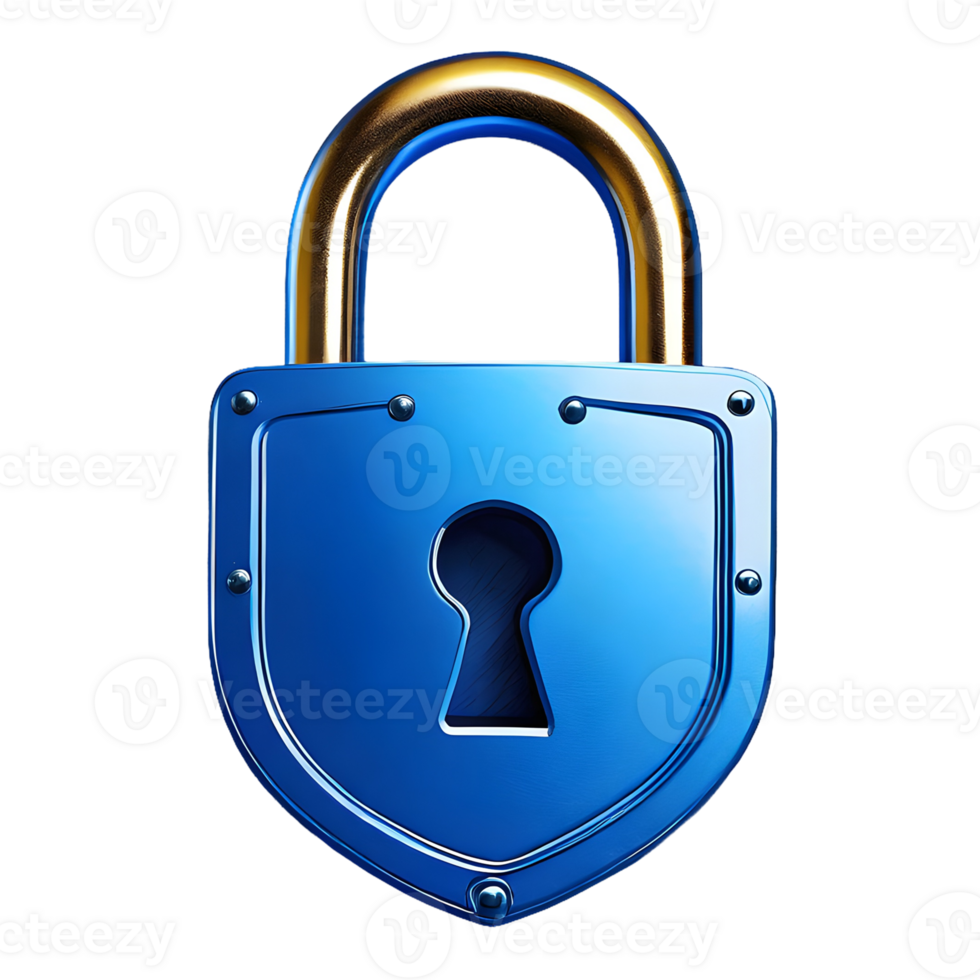 AI generated Padlock Icon symbol 3d isolated on transparent background png