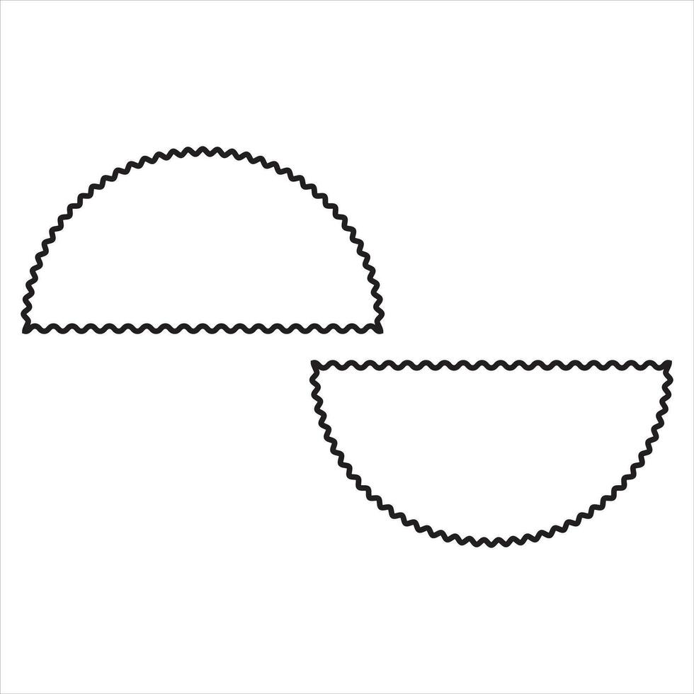 Zig zag edge circle shape collection. Jagged circle elements set. Black graphic design elements for decoration, banner, poster, template, sticker, badge. Vector