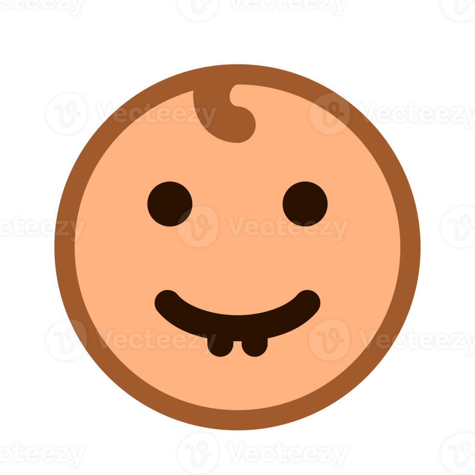 smiling cute newborn baby emoticon. png