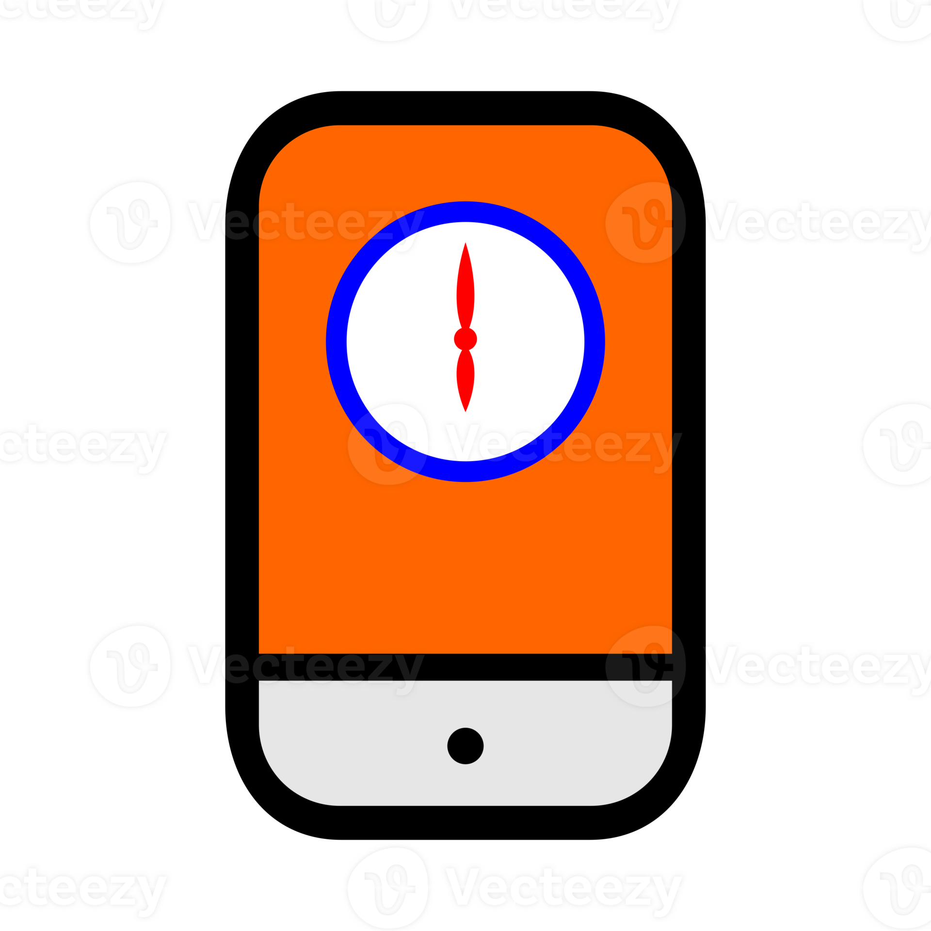 Smart phone with digital clock display 37046911 png
