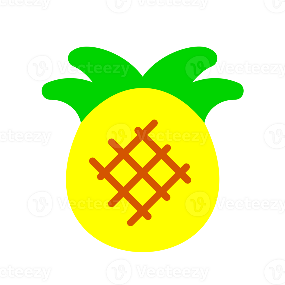 een geheel ananas met groen bladeren illustratie png