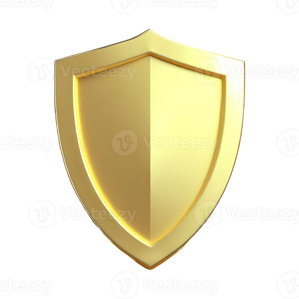 AI generated Power Shield Icon symbol 3d isolated on transparent background png