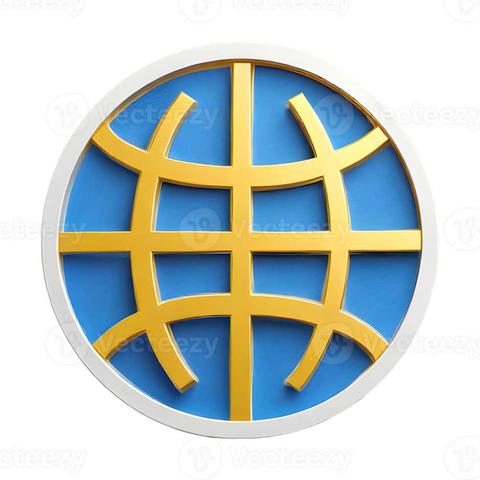 ai gegenereerd gestileerde wereldbol icoon symbool 3d geïsoleerd Aan transparant achtergrond png