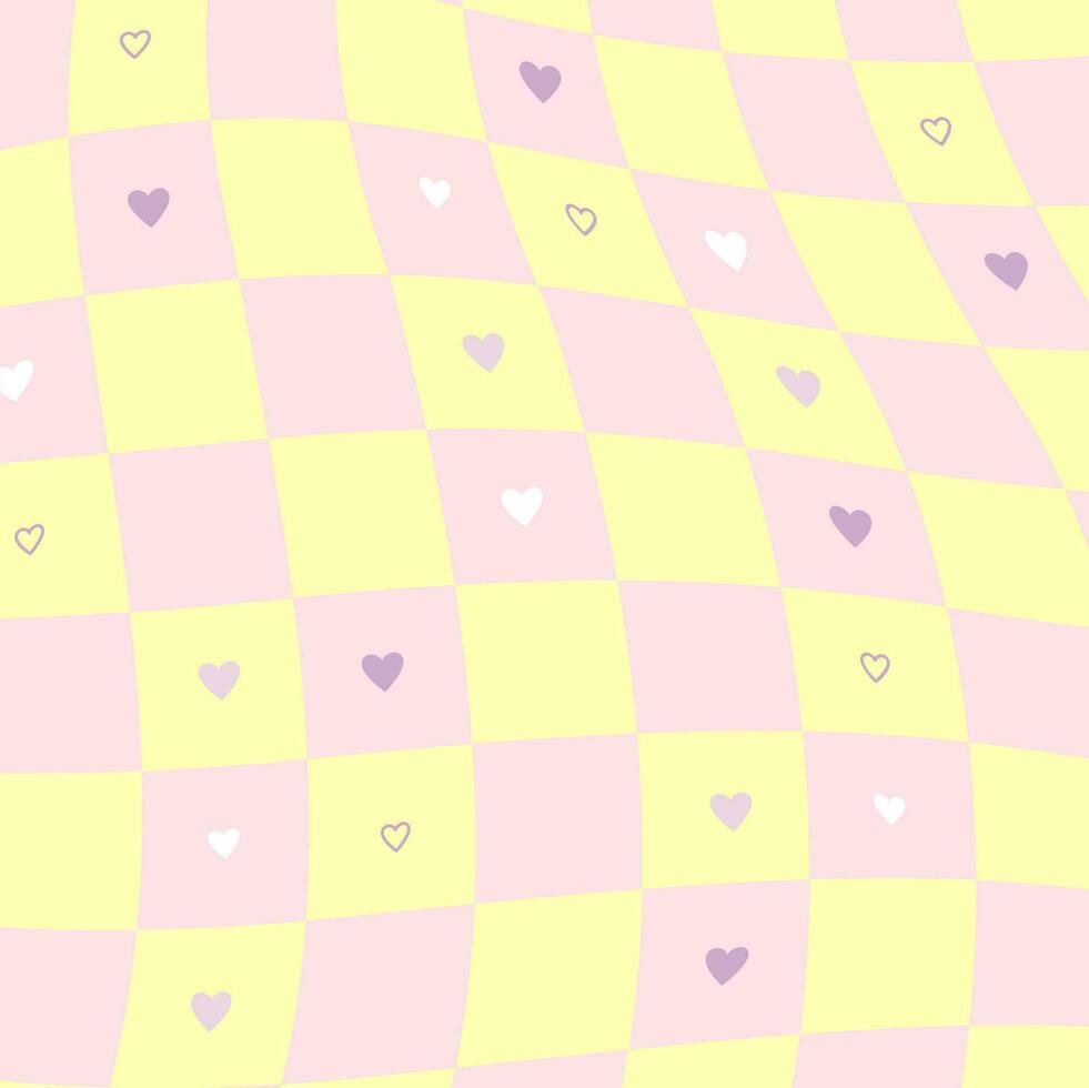 love heart y2k pattern vector