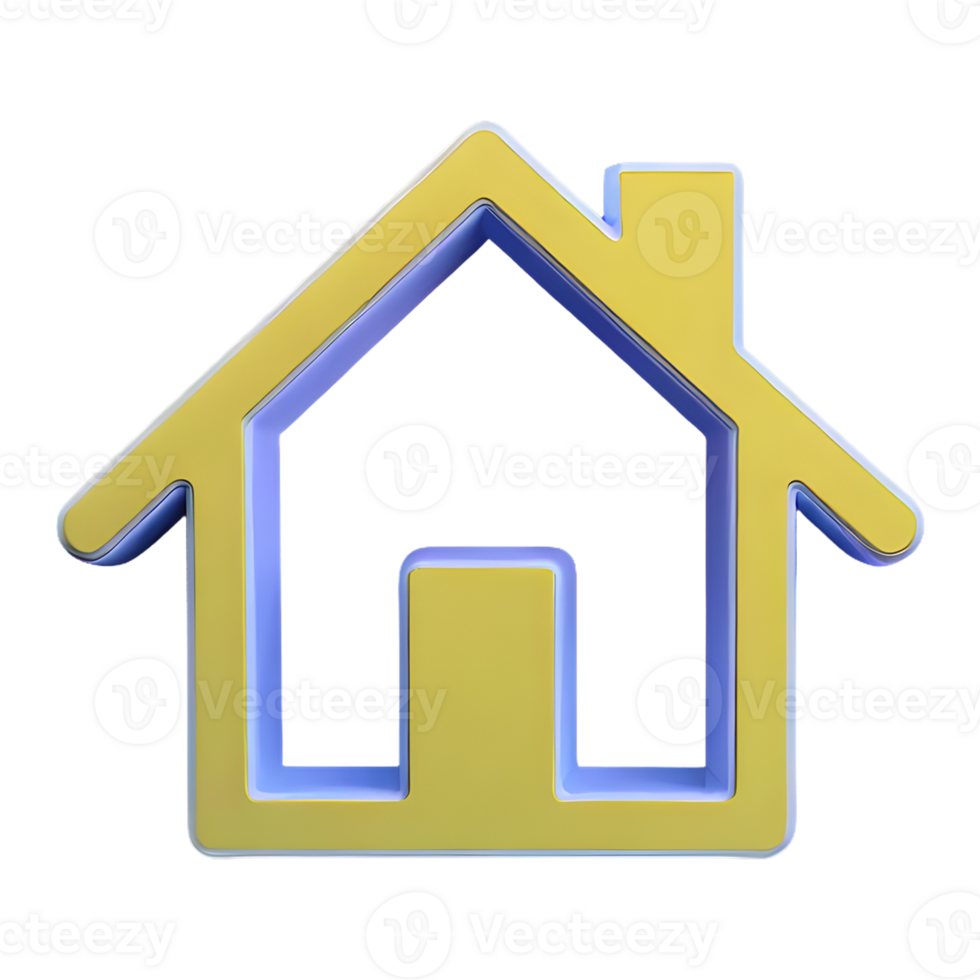 AI generated Home icon Symbol 3d isolated on transparent background png