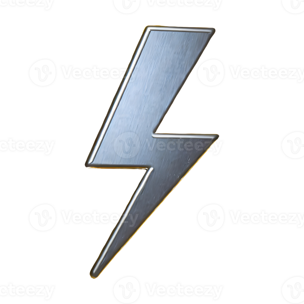AI generated Power Bolt icon Symbol 3d isolated on transparent background png