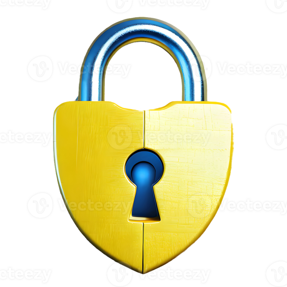 AI generated Padlock Icon symbol 3d isolated on transparent background png