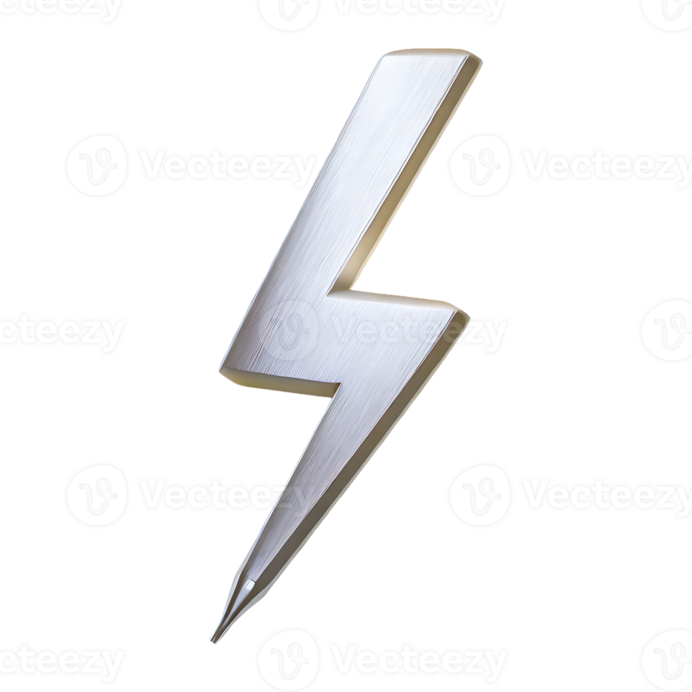 AI generated Power Bolt icon Symbol 3d isolated on transparent background png