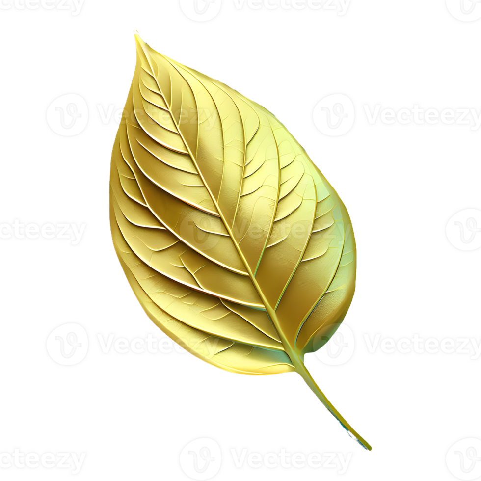 AI generated Leaf Icon symbol 3d isolated on transparent background png