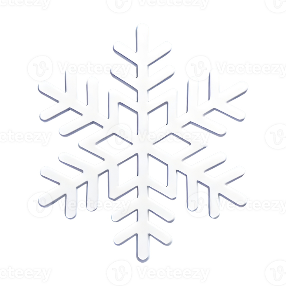 AI generated Snowflake Icon symbol 3d isolated on transparent background png