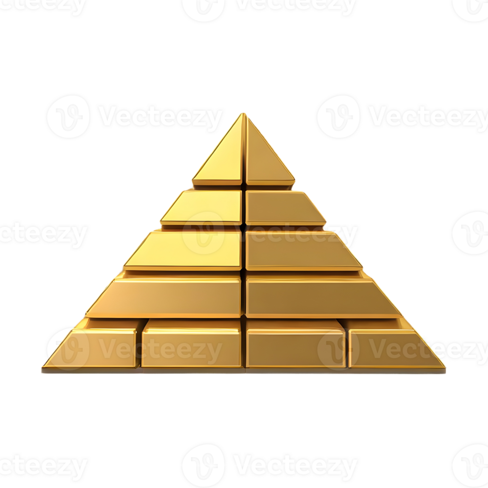 ai generato piramide grafico bar icona simbolo 3d isolato su trasparente sfondo png