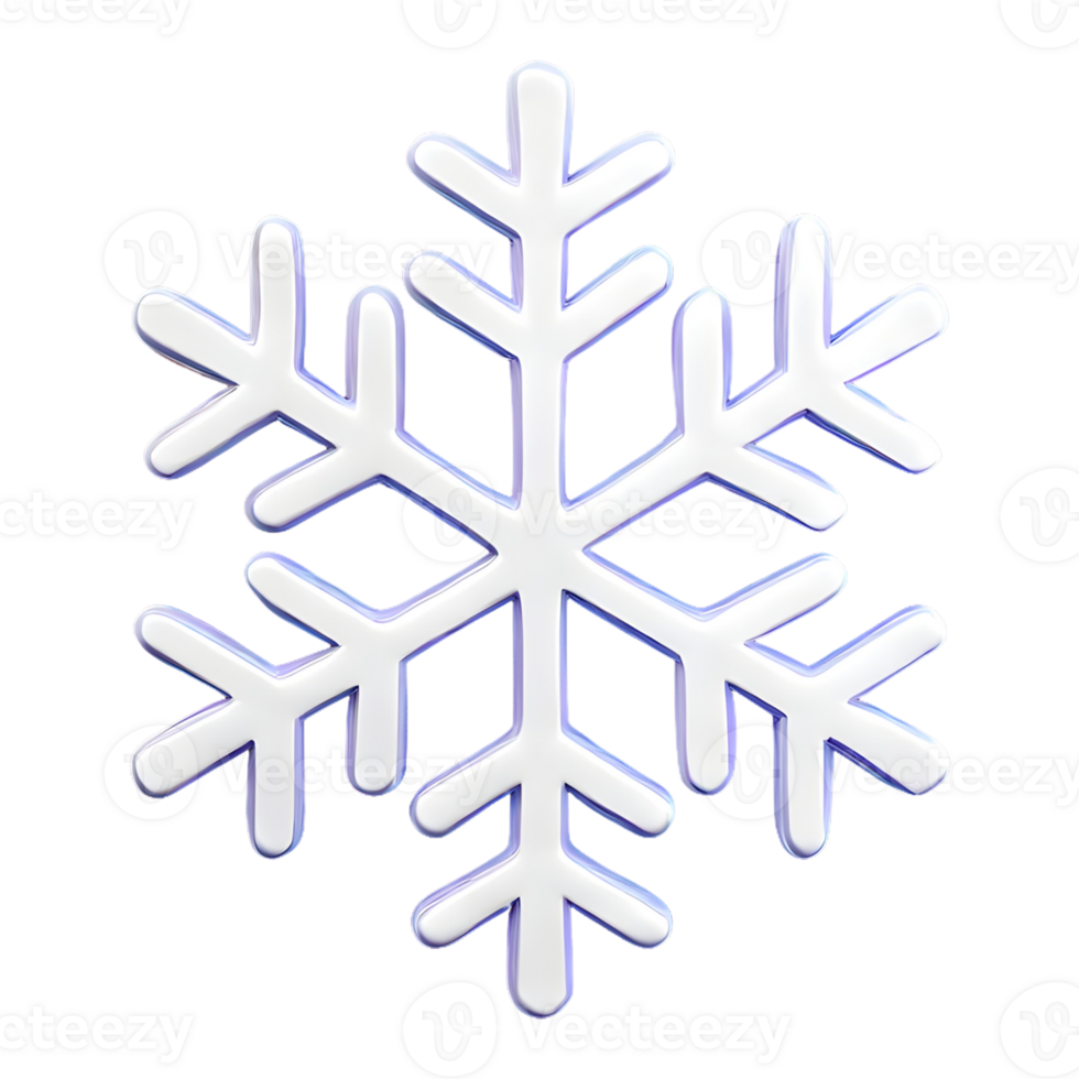 AI generated Snowflake Icon symbol 3d isolated on transparent background png