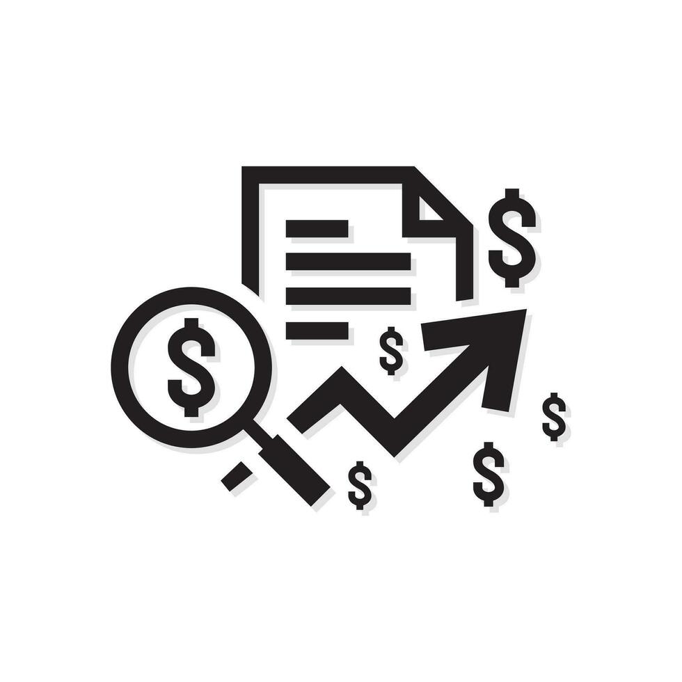 Business management growth statistics icons in black and white vector