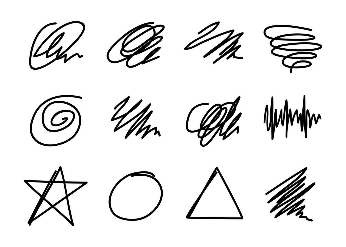 Hand drawn scribble collections. vector
