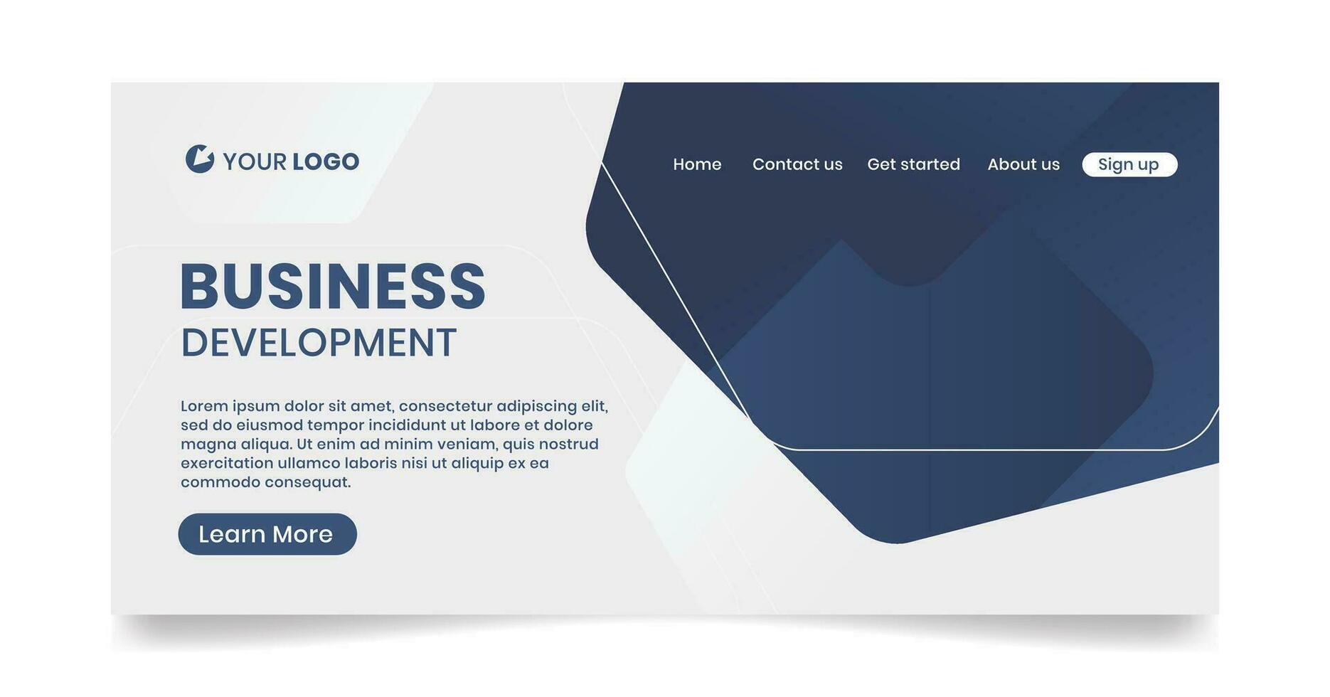 Abstract background for landing page web template. Trendy abstract design template with a dynamic blue gradient vector