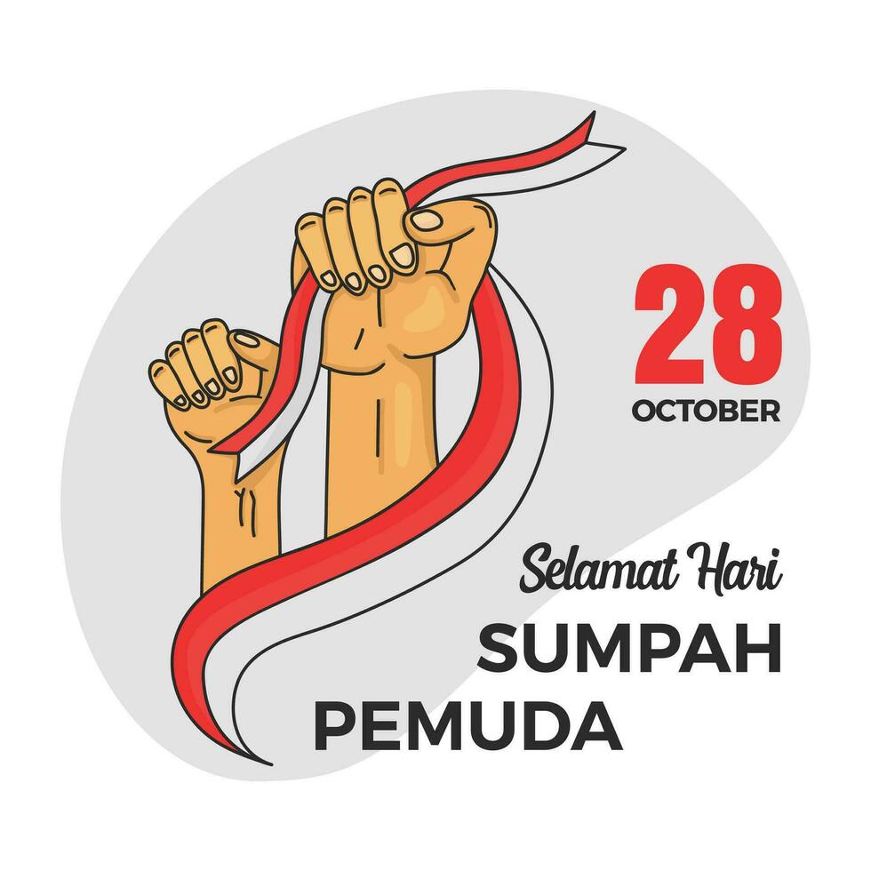 Greeting card sumpah pemuda day vector