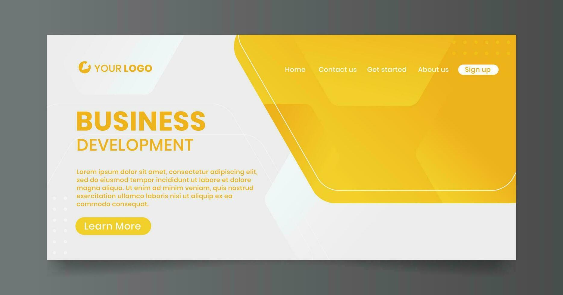 Abstract background for landing page web template. Trendy abstract design template with a dynamic yellow gradient vector
