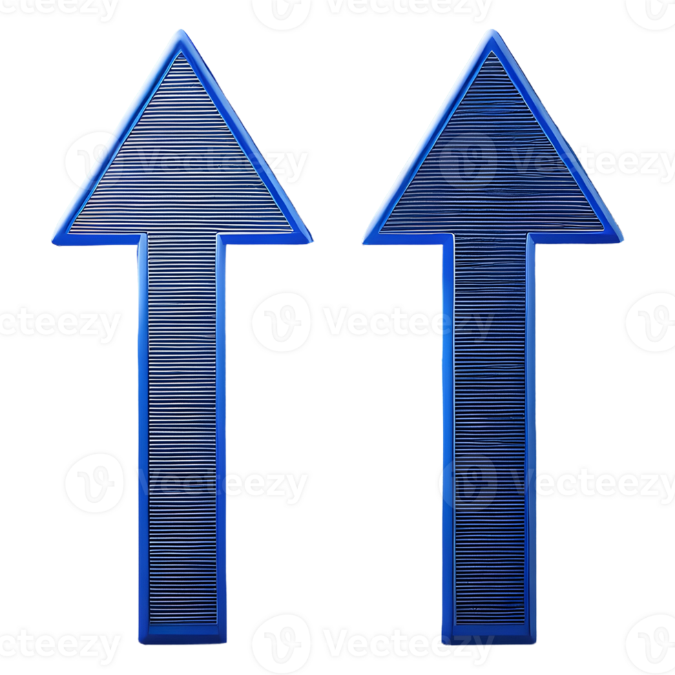 AI generated Two Up Directional Arrows Symbol 3d isolated on transparent background png